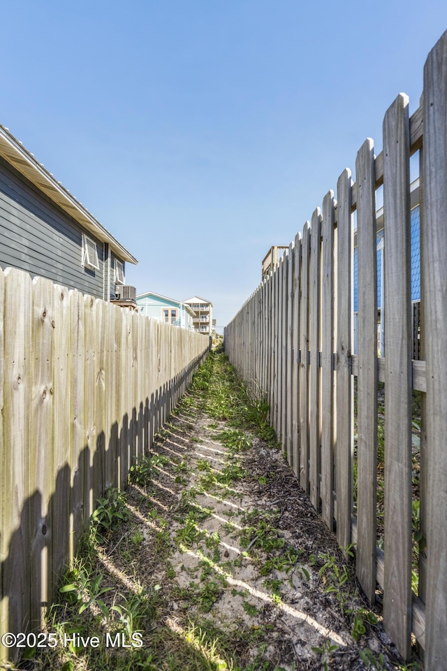 view of yard featuring fence