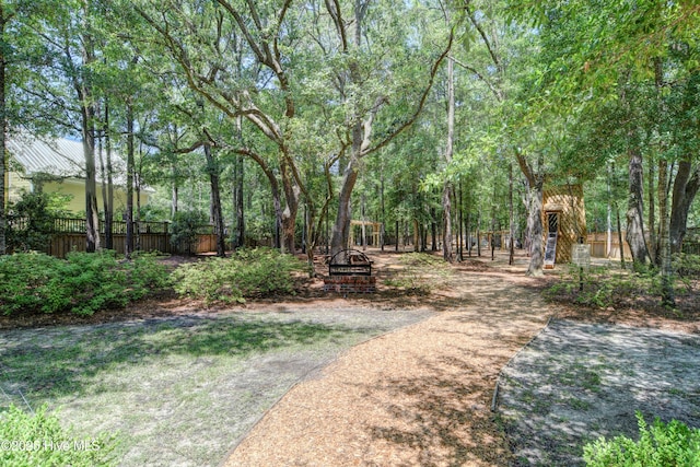 view of yard with fence