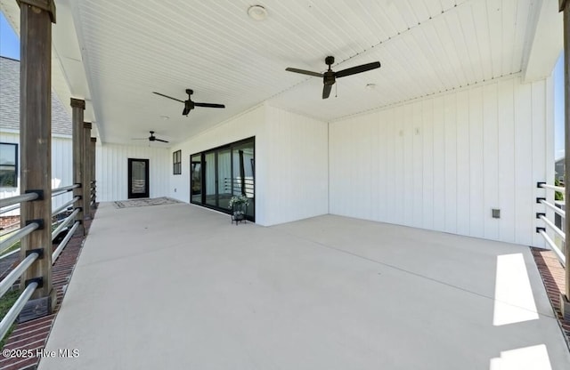 view of patio / terrace featuring ceiling fan