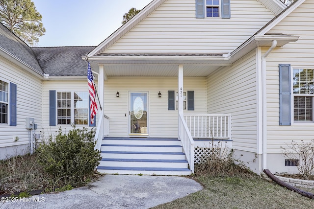 property entrance with a porch