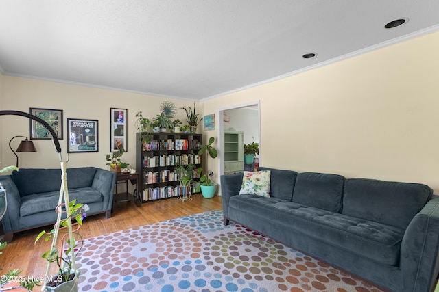 703 Baby Doe Cir, Hampstead, NC 28443 - living room with ornamental molding and wood finished floors
