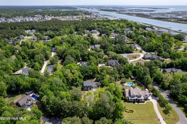 703 Baby Doe Cir, Hampstead, NC 28443 - bird's eye view featuring a water view and a residential view
