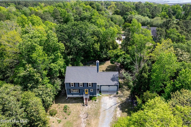 703 Baby Doe Cir, Hampstead, NC 28443 - aerial view featuring a forest view