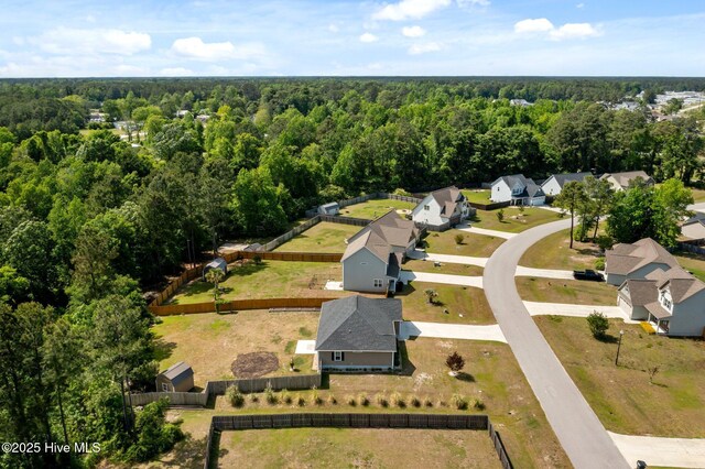 212 Peaceful Ln, Hubert, NC 28539 - aerial view featuring a residential view and a wooded view