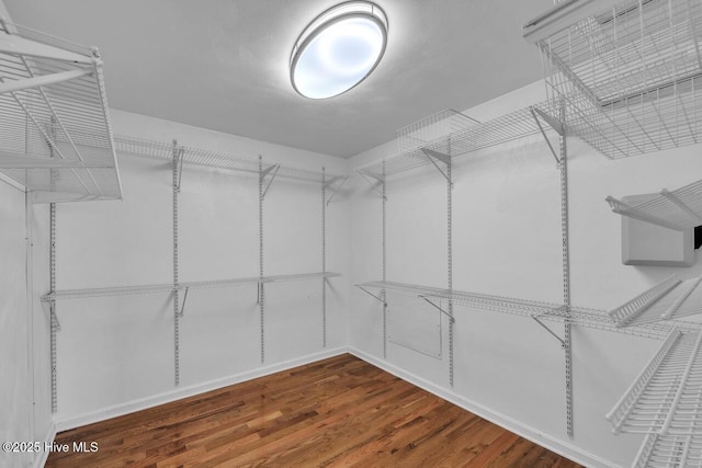 spacious closet with wood finished floors