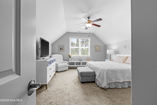 2465 Meridian Rd NE, Leland, NC 28451 - carpeted bedroom featuring a ceiling fan and lofted ceiling