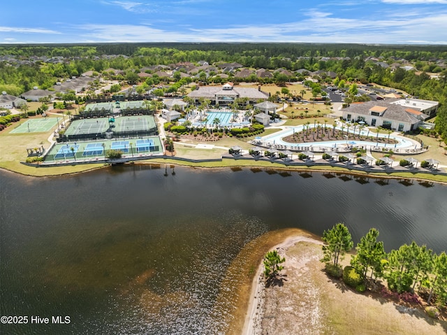 2465 Meridian Rd NE, Leland, NC 28451 - bird's eye view featuring a water view and a residential view