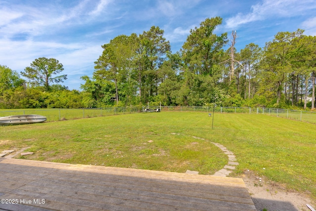 view of yard with fence
