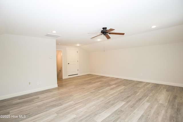 4 Cordelia Way, Vass, NC 28394 - additional living space featuring a ceiling fan, baseboards, recessed lighting, light wood-type flooring, and visible vents