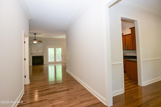 4 Cordelia Way, Vass, NC 28394 - hall featuring crown molding, light wood-style flooring, and baseboards