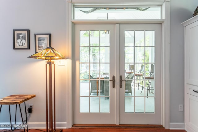 doorway to outside with french doors