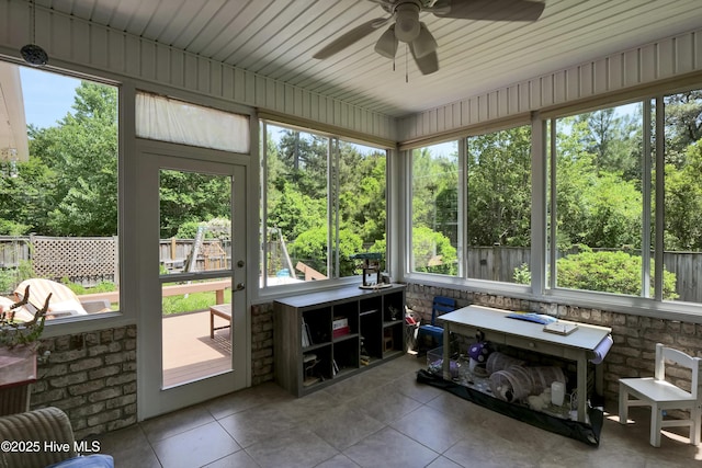 745 Royal Bonnet Dr, Wilmington, NC 28405 - sunroom featuring ceiling fan