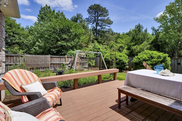 745 Royal Bonnet Dr, Wilmington, NC 28405 - wooden deck with a hot tub and a fenced backyard