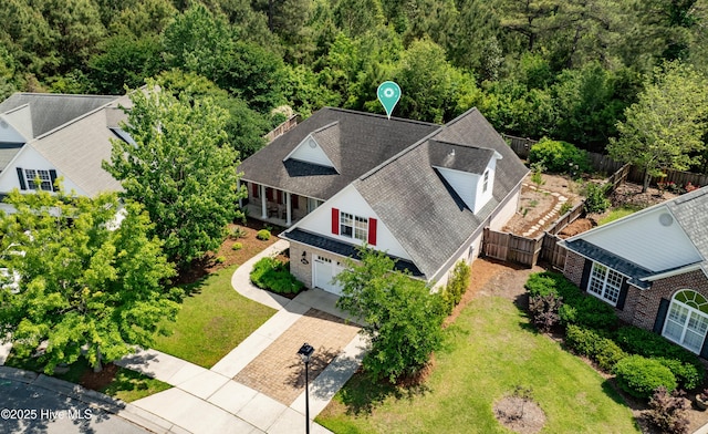 745 Royal Bonnet Dr, Wilmington, NC 28405 - bird's eye view with a forest view
