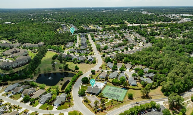 745 Royal Bonnet Dr, Wilmington, NC 28405 - bird's eye view featuring a water view and a forest view
