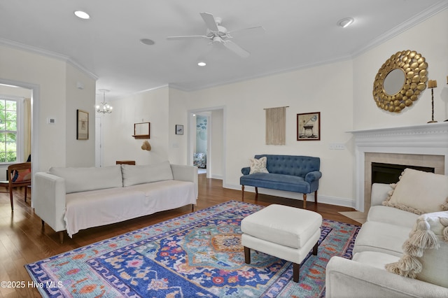 745 Royal Bonnet Dr, Wilmington, NC 28405 - living area with ornamental molding and wood finished floors