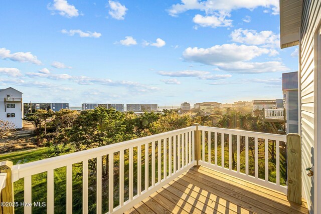 146 Sea Gull Ln, North Topsail Beach, NC 28460 - wooden deck featuring a view of city