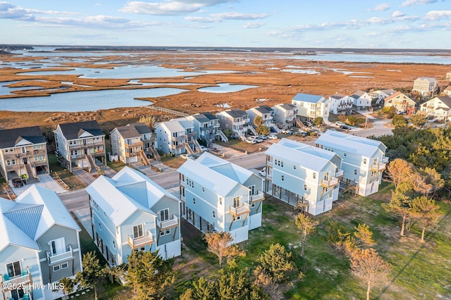 146 Sea Gull Ln, North Topsail Beach, NC 28460 - drone / aerial view featuring a water view and a residential view