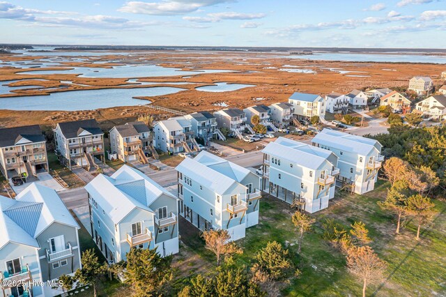 146 Sea Gull Ln, North Topsail Beach, NC 28460 - drone / aerial view featuring a water view and a residential view