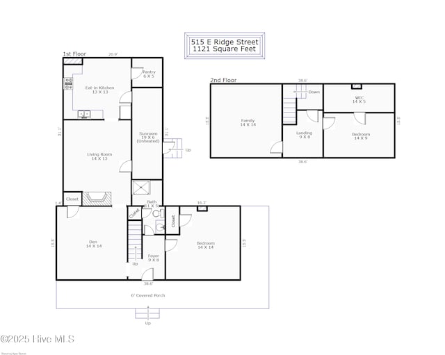 515 E Ridge St, Rose Hill, NC 28458 - floor plan / room layout