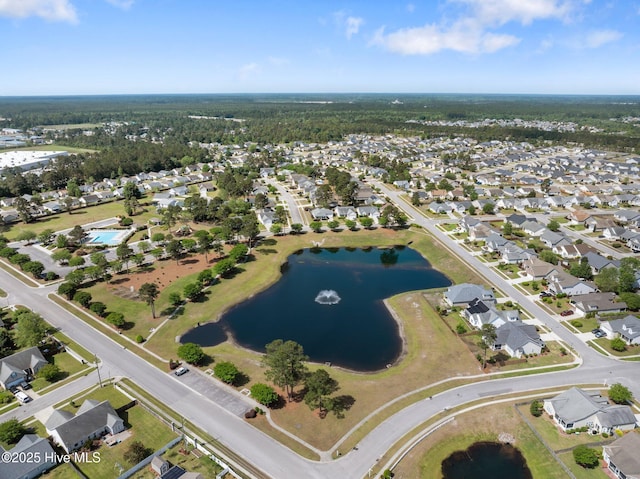 1164 Amber Pines Dr, Leland, NC 28451 - aerial view featuring a water view and a residential view