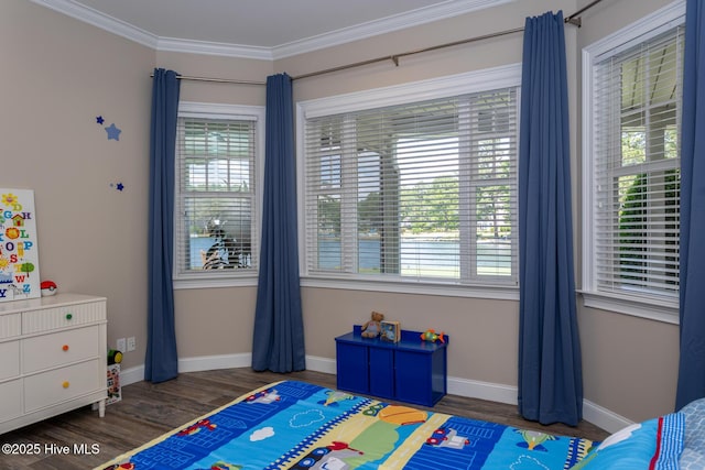 118 Dennis Cir W, End, NC 27376 - bedroom with multiple windows, wood finished floors, baseboards, and crown molding