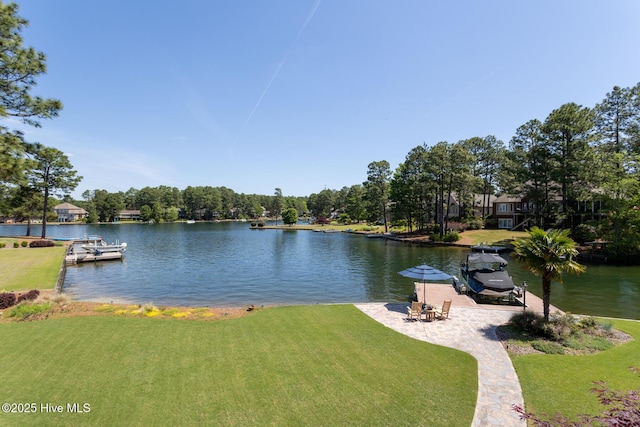 water view with a dock