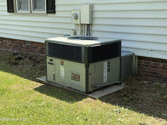 120 Ridgecrest Dr, Mount Olive, NC 28365 - details with electric meter, cooling unit, and crawl space