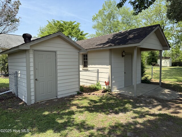 120 Ridgecrest Dr, Mount Olive, NC 28365 - view of shed featuring fence