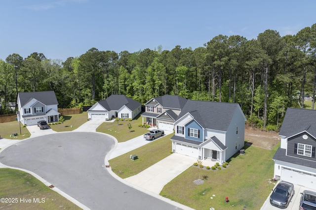 230 Lookout Ln, Sneads Ferry, NC 28460 - drone / aerial view featuring a forest view and a residential view