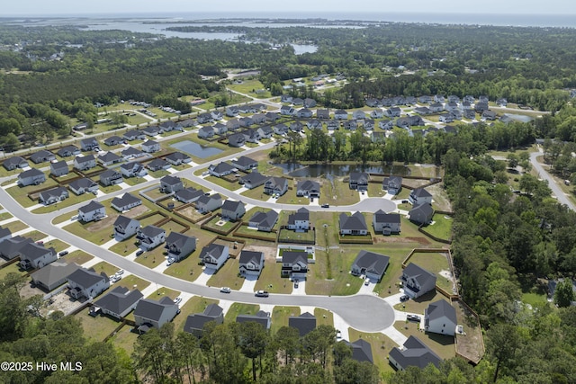 230 Lookout Ln, Sneads Ferry, NC 28460 - birds eye view of property featuring a water view and a residential view