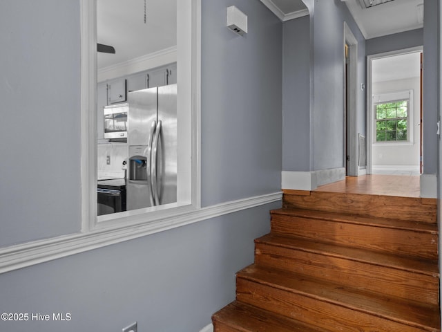 stairway with ornamental molding