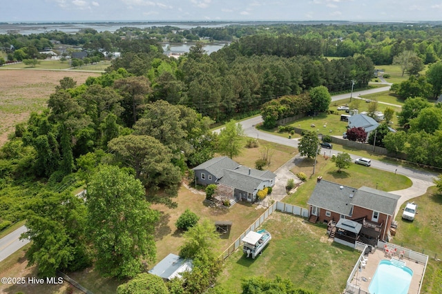 40 Eagle Rock Ln, Hubert, NC 28539 - drone / aerial view with a water view and a forest view