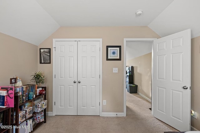 248 Seville St, Jacksonville, NC 28546 - rec room featuring lofted ceiling, carpet, and baseboards