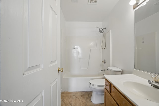 101 Whitetail Ct, South Mills, NC 27976 - full bathroom with vanity, shower / bathing tub combination, visible vents, and toilet