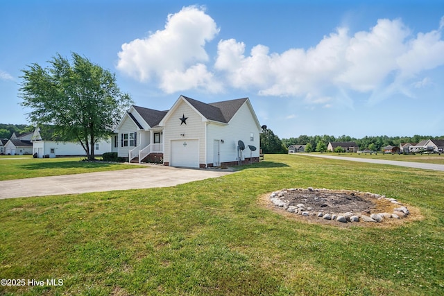 101 Whitetail Ct, South Mills, NC 27976 - view of side of home featuring an attached garage, a yard, and driveway