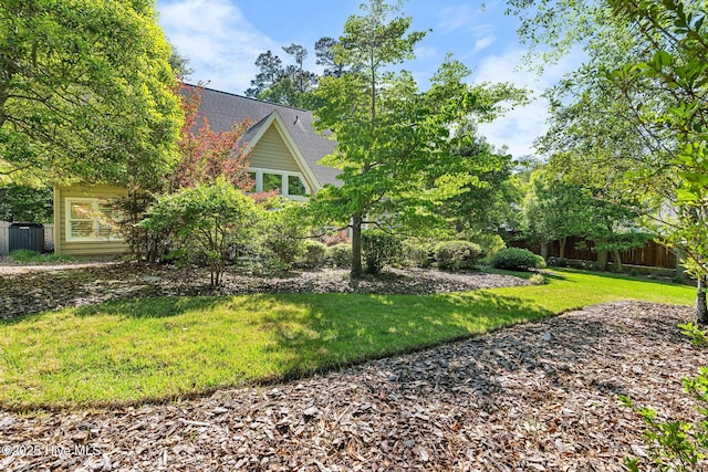 view of yard with fence