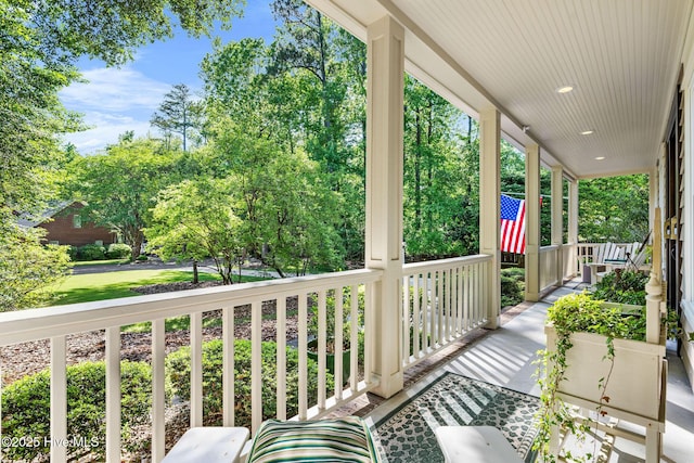 balcony with covered porch