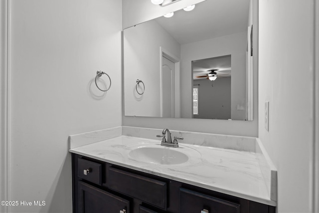 224 Pristine Ct, West End, NC 27376 - bathroom with a ceiling fan and vanity