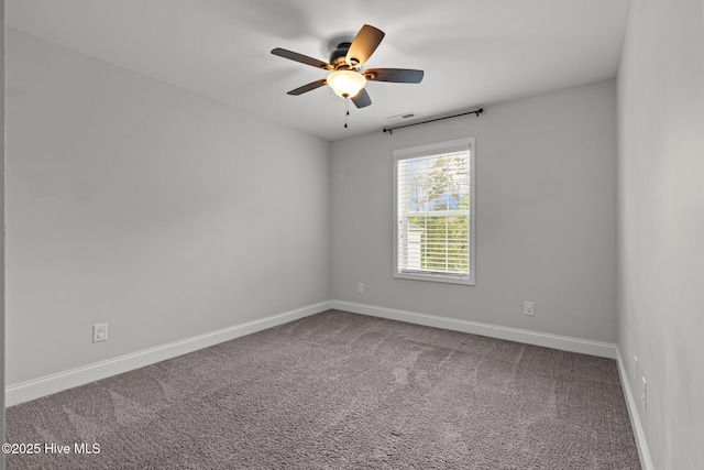 224 Pristine Ct, West End, NC 27376 - spare room featuring ceiling fan, carpet flooring, and baseboards
