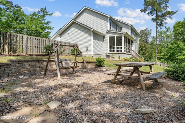 224 Pristine Ct, West End, NC 27376 - back of house featuring a sunroom