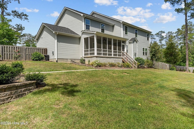 224 Pristine Ct, West End, NC 27376 - rear view of property with a sunroom
