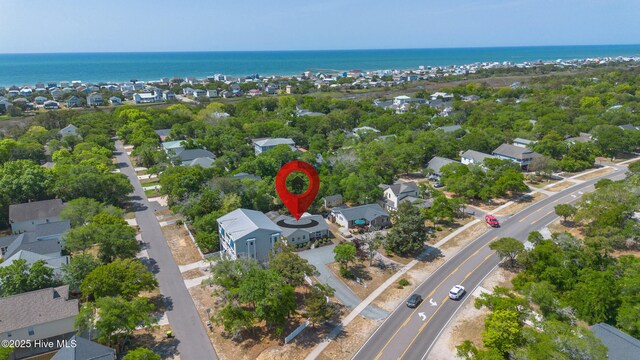 2005 E Oak Island Dr, Oak Island, NC 28465 - bird's eye view with a water view and a residential view