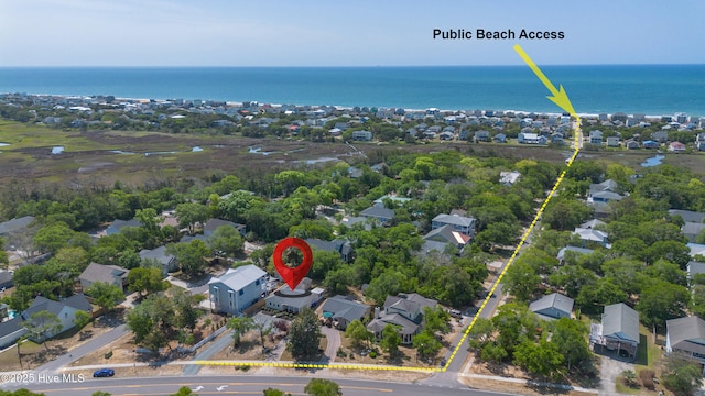 2005 E Oak Island Dr, Oak Island, NC 28465 - drone / aerial view featuring a residential view and a water view