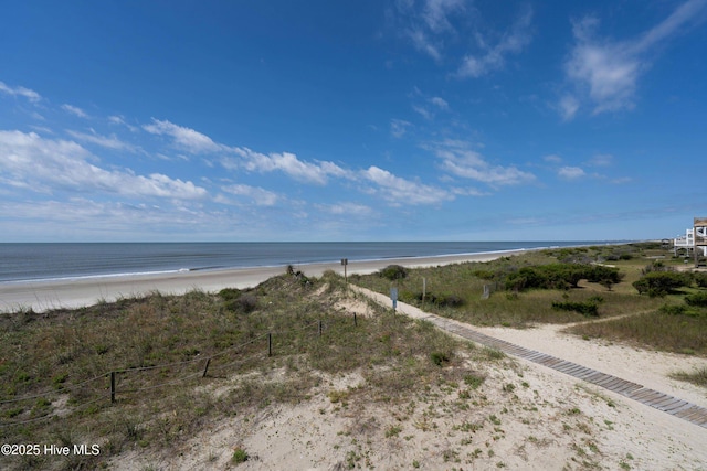 2005 E Oak Island Dr, Oak Island, NC 28465 - view of water feature featuring fence and a view of the beach