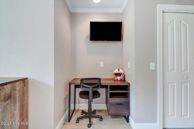 1171 Airport Rd, Pikeville, NC 27863 - office space featuring crown molding, baseboards, and light colored carpet
