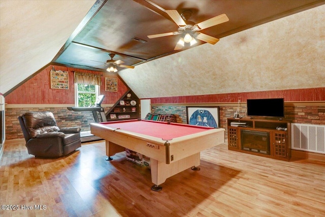 1171 Airport Rd, Pikeville, NC 27863 - game room with visible vents, a ceiling fan, wood finished floors, and pool table