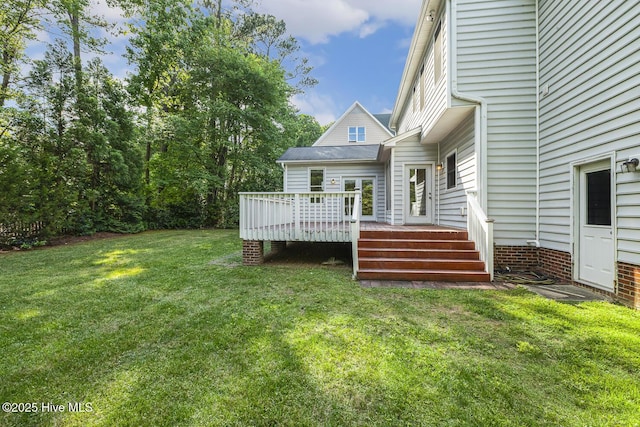 1601 Castalia Dr, Cary, NC 27513 - view of green lawn featuring a deck