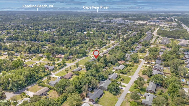 drone / aerial view featuring a residential view