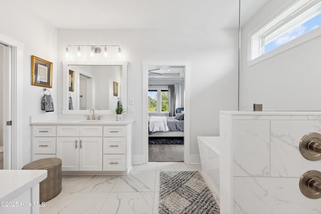 729 Waterstone Dr, Wilmington, NC 28411 - full bath with ensuite bathroom, marble look tile flooring, and vanity